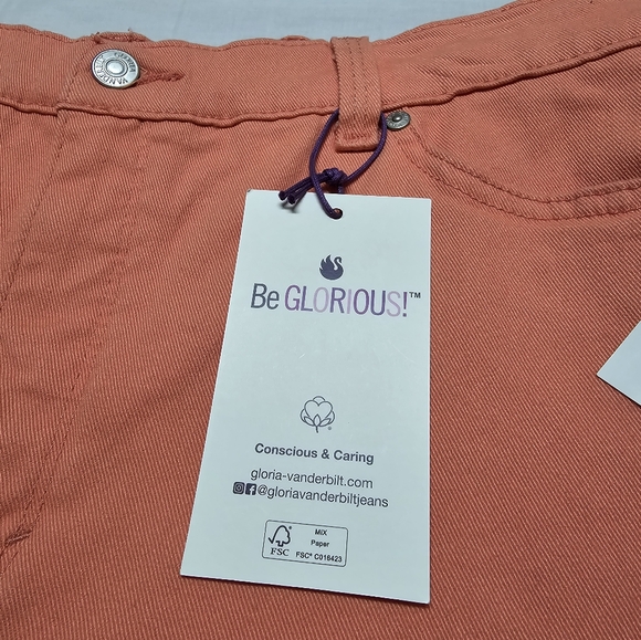 Gloria Vanderbilt Amanda Shorts Women's Size 16 NWT Peach Orchard - Picture 3 of 4